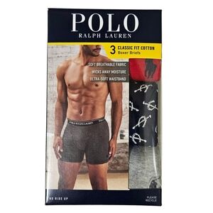 Polo Ralph Lauren Boxer Briefs Men XL 3 Pairs of Underwear Classic Fit Cotton